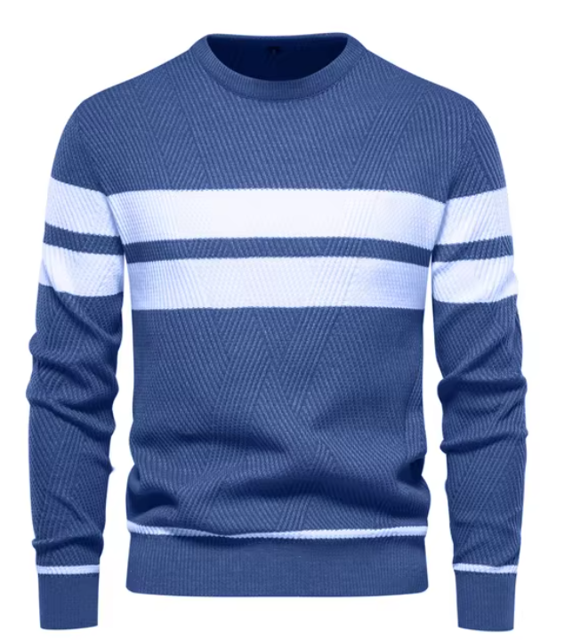 Elegant Men's Jumper with Herringbone Pattern