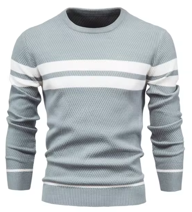 Elegant Men's Jumper with Herringbone Pattern
