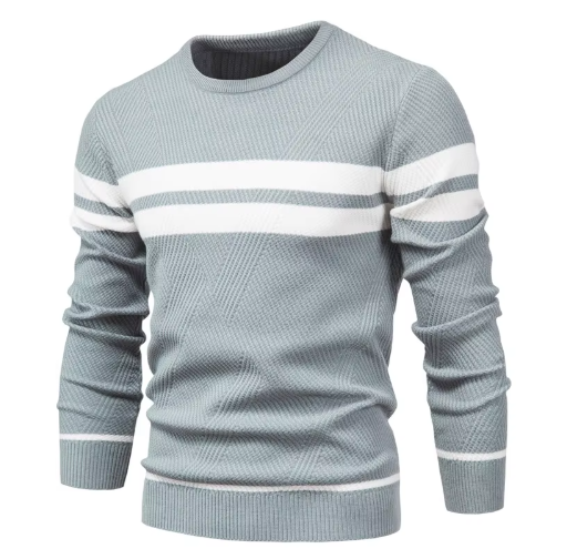 Elegant Men's Jumper with Herringbone Pattern