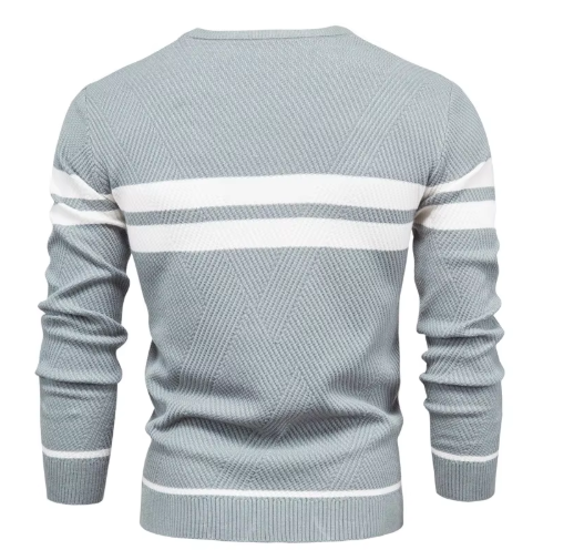 Elegant Men's Jumper with Herringbone Pattern