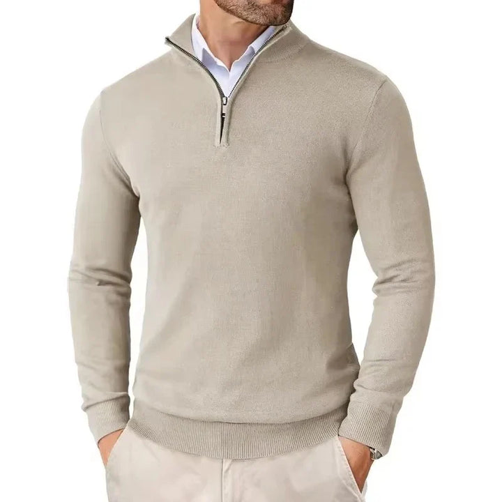Men's Slim Fit Quarter Zip Sweater – Light & Stylish
