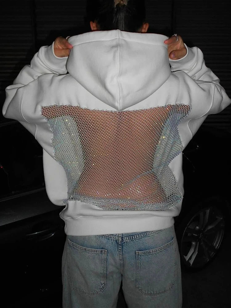 Harajuku Back Mesh Street Hoodie