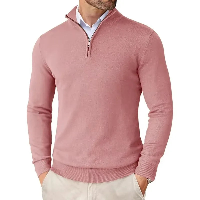 Men's Slim Fit Quarter Zip Sweater – Light & Stylish