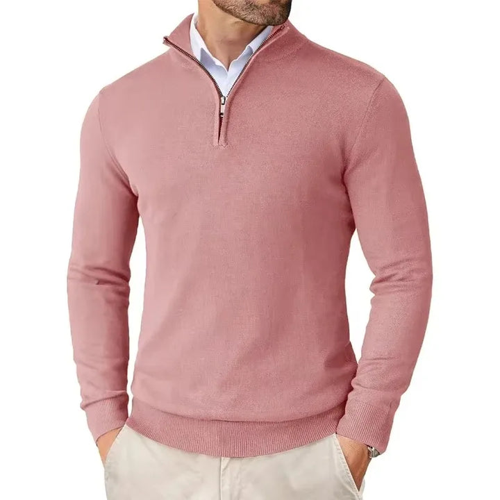 Men's Slim Fit Quarter Zip Sweater – Light & Stylish