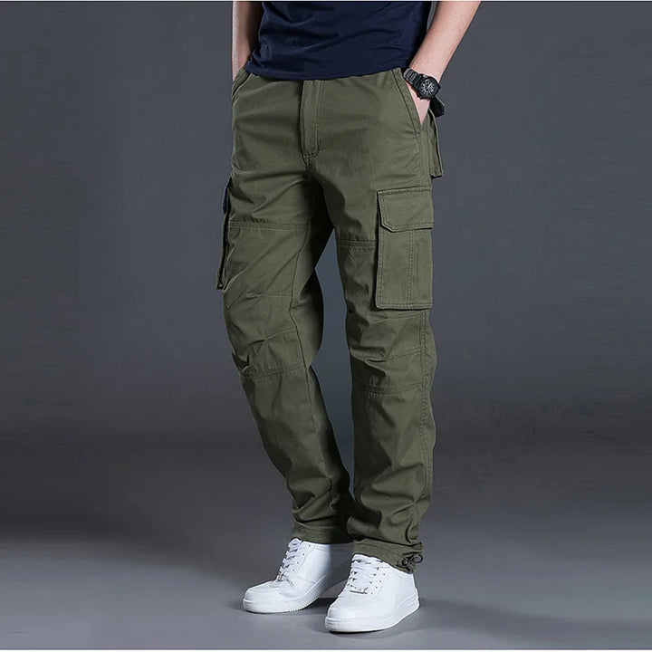 Men's Cargo Trousers with Straight Leg and Multiple Pockets – Sturdy Outdoor Walking and Work Trousers