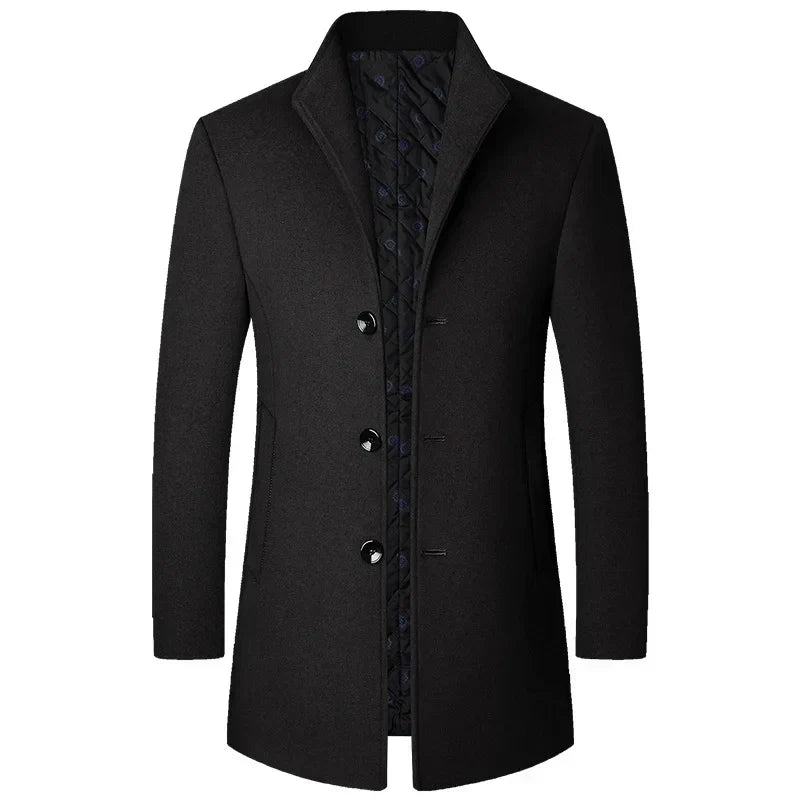 Men's Wool Overcoat – Lightweight Warm Winter Coat for Elegant Style