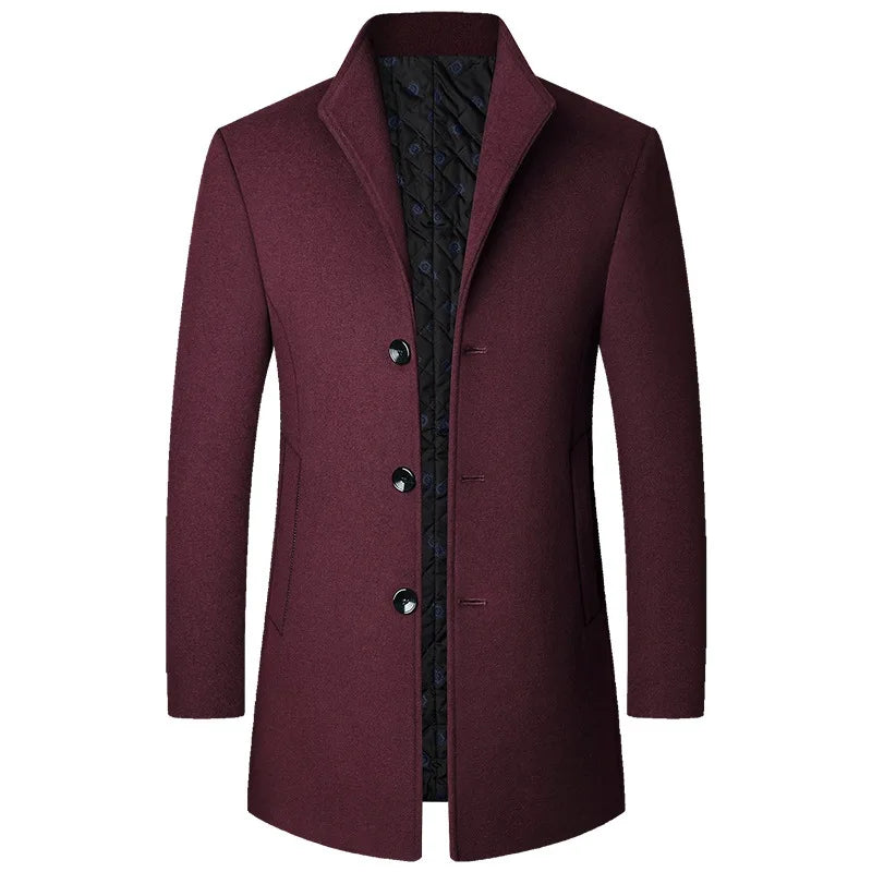 Men's Wool Overcoat – Lightweight Warm Winter Coat for Elegant Style