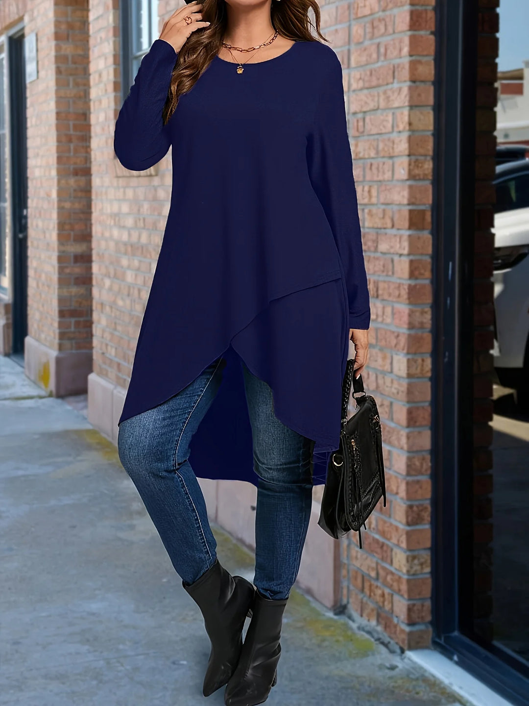 Elegant Asymmetrical Long Sleeve Top