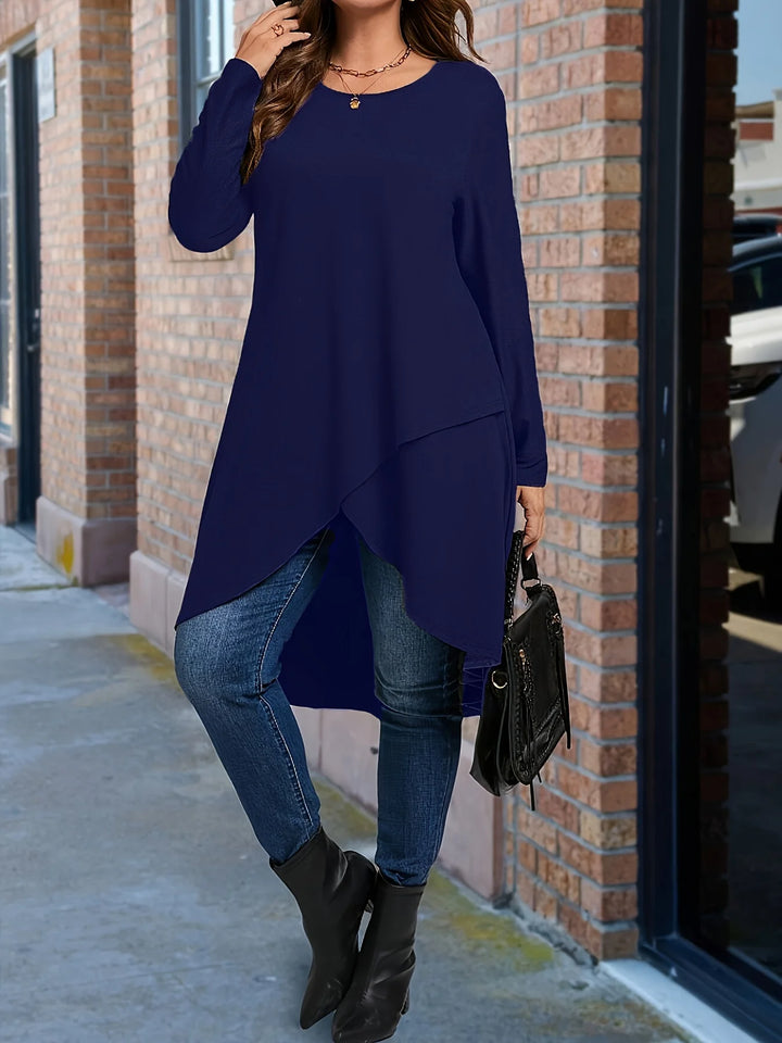 Elegant Asymmetrical Long Sleeve Top