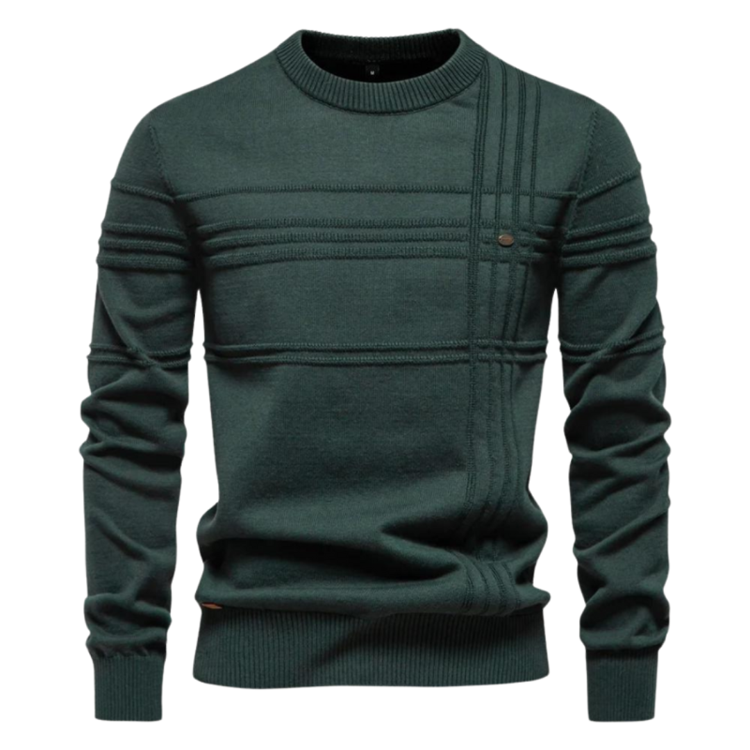 Elegant men's sweater with check design