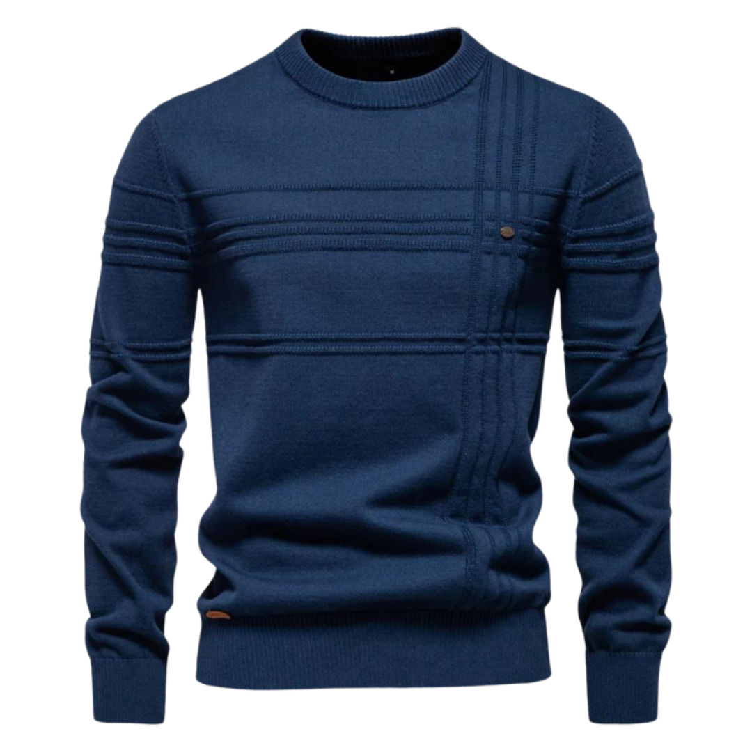 Elegant men's sweater with check design