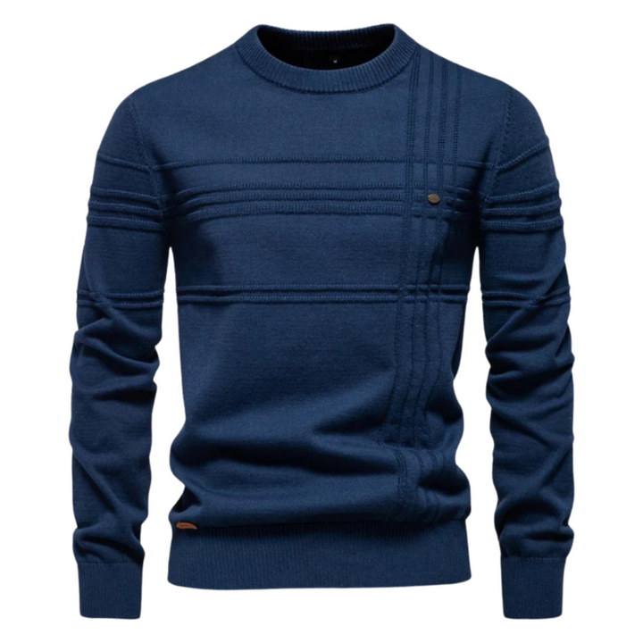 Elegant men's sweater with check design