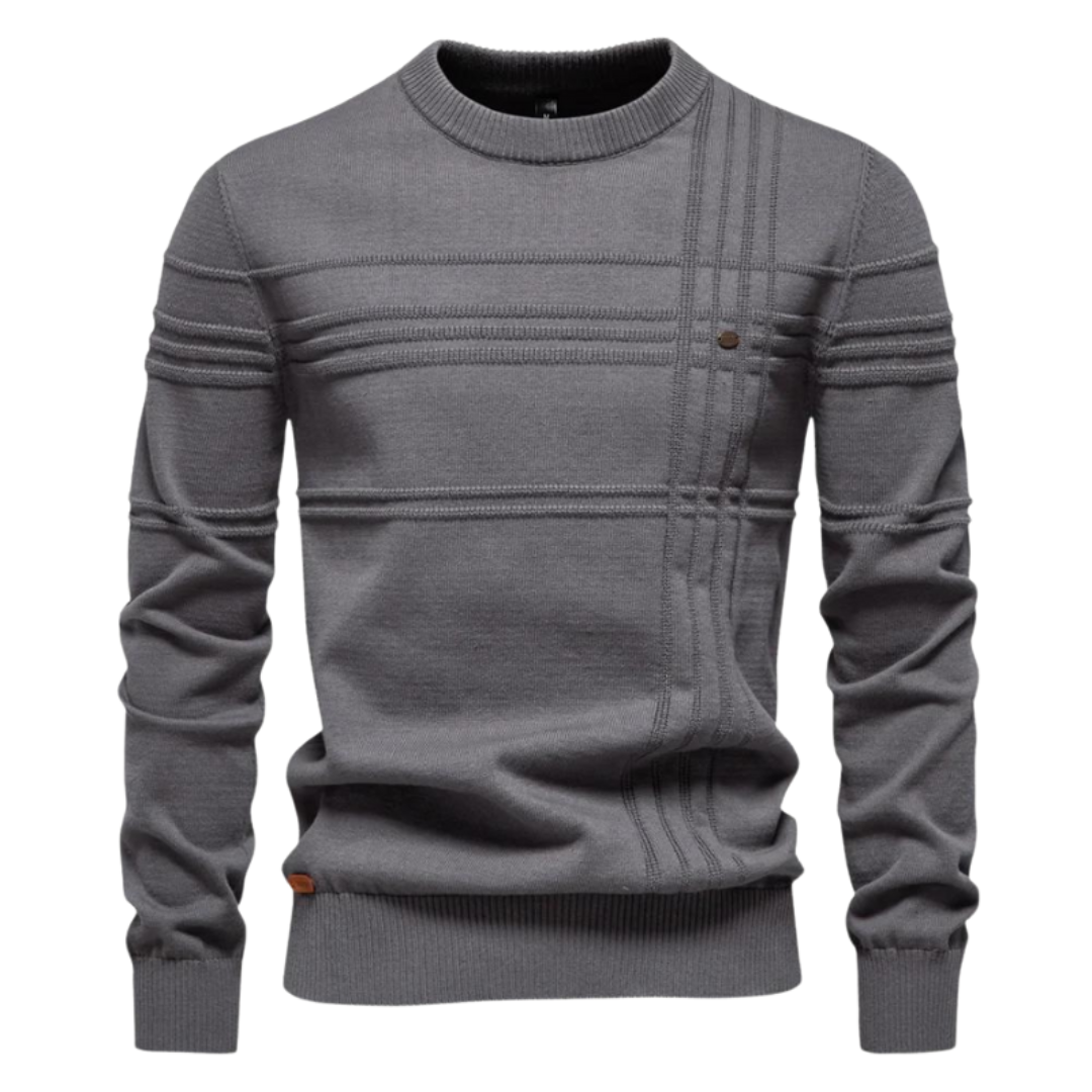 Elegant men's sweater with check design