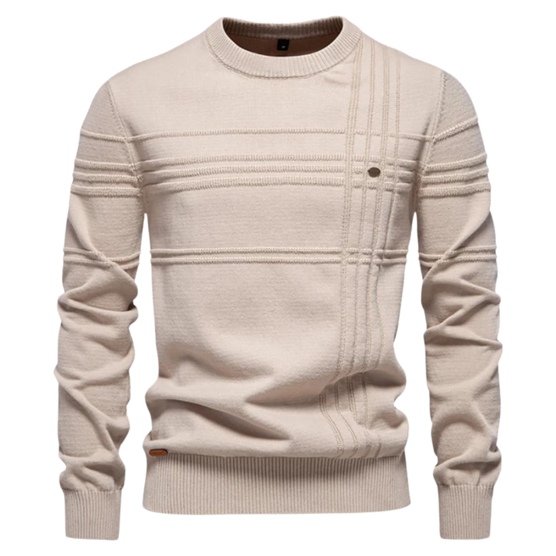 Elegant men's sweater with check design