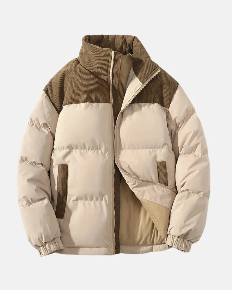 Corduroy Puffer – Stylish Unisex Padded Jacket with Corduroy Accents