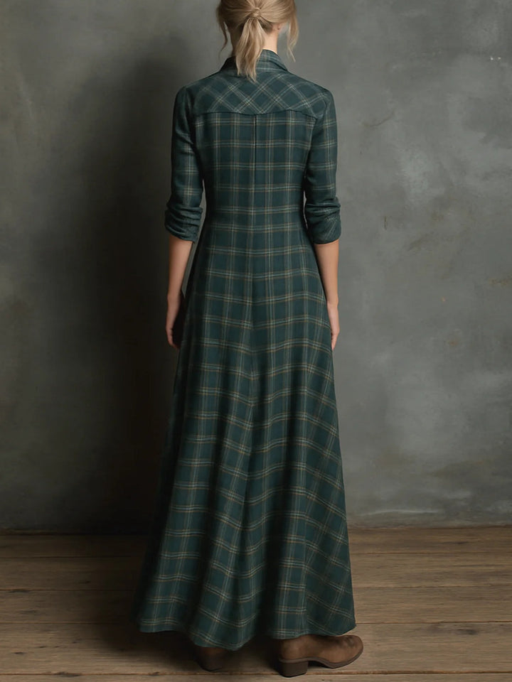 Rose ~ long checked dress