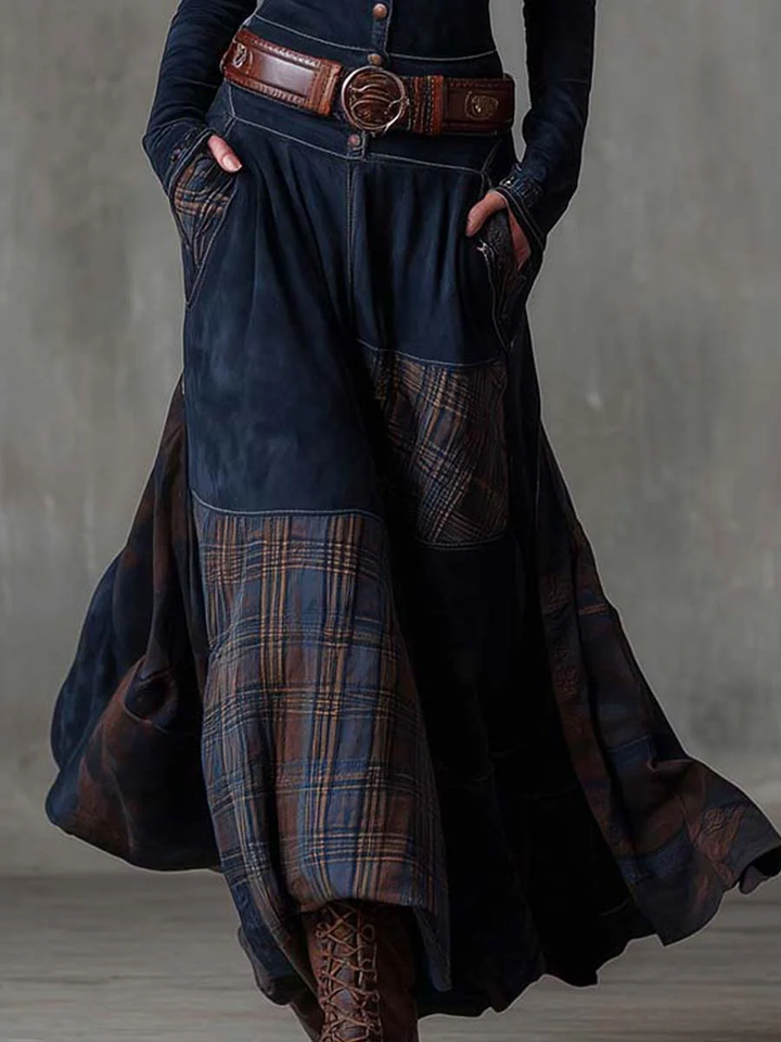 Azucena | Maxi dress in eco-friendly suede with belt