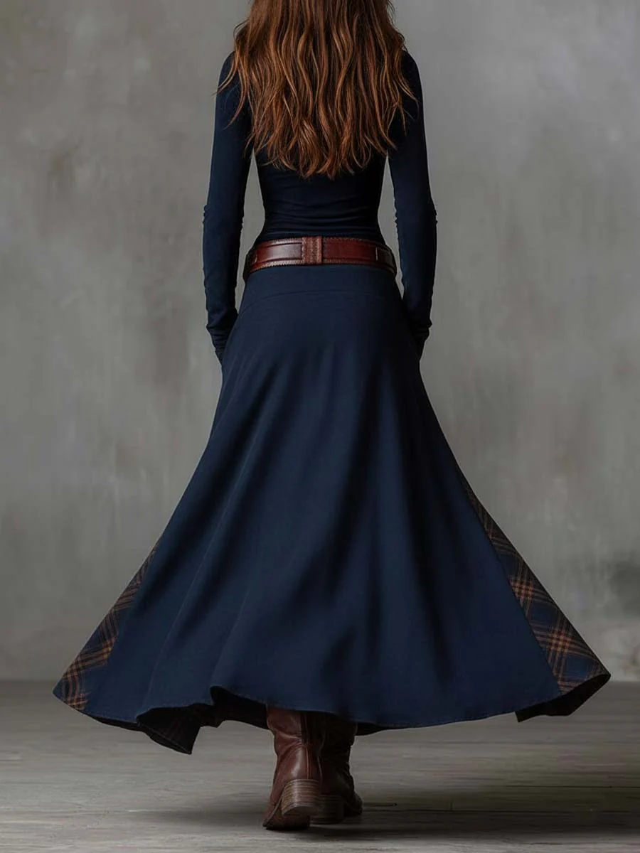 Azucena | Maxi dress in eco-friendly suede with belt
