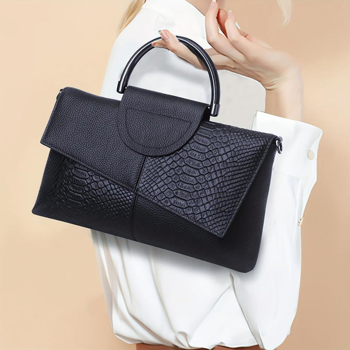 Cassandra | Handbag with Opulent Crocodile Pattern