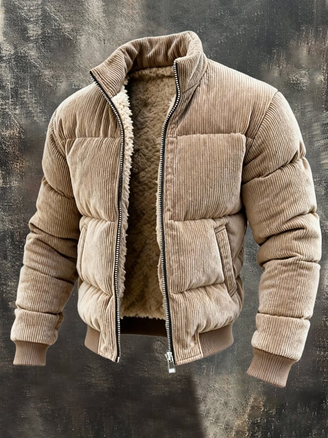 Men's Retro Warm Corduroy Outdoor Jacket Coat