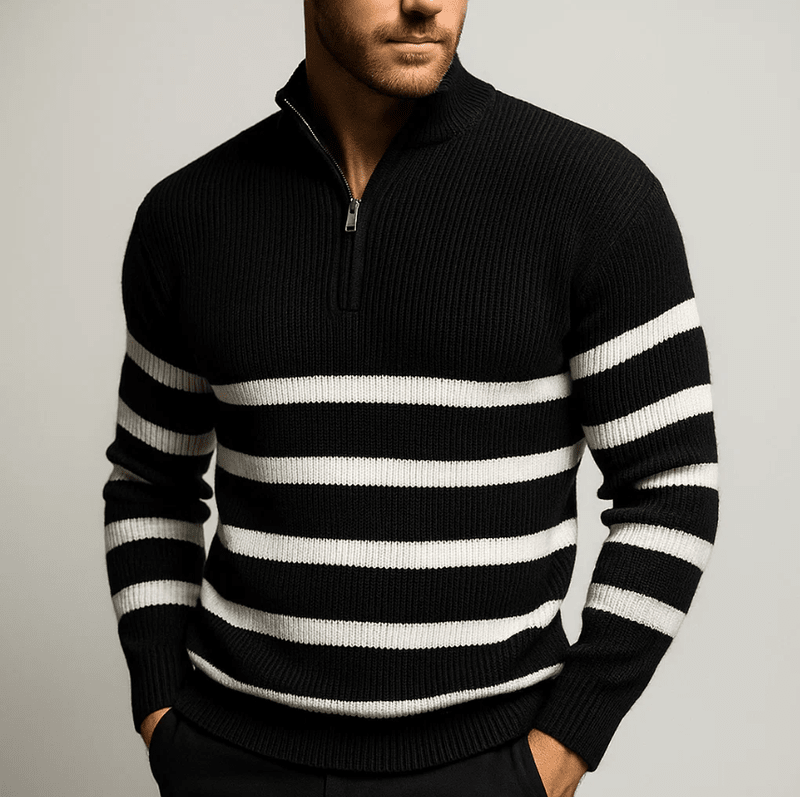 Striped Zip Jumper – Stylish and Comfortable Men's Jumper with a Sporty Look