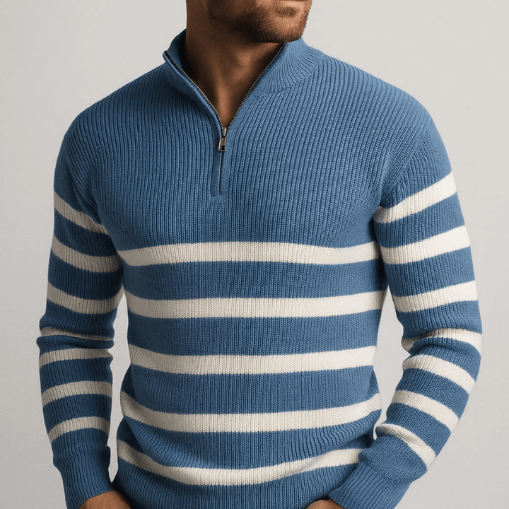 Striped Zip Jumper – Stylish and Comfortable Men's Jumper with a Sporty Look