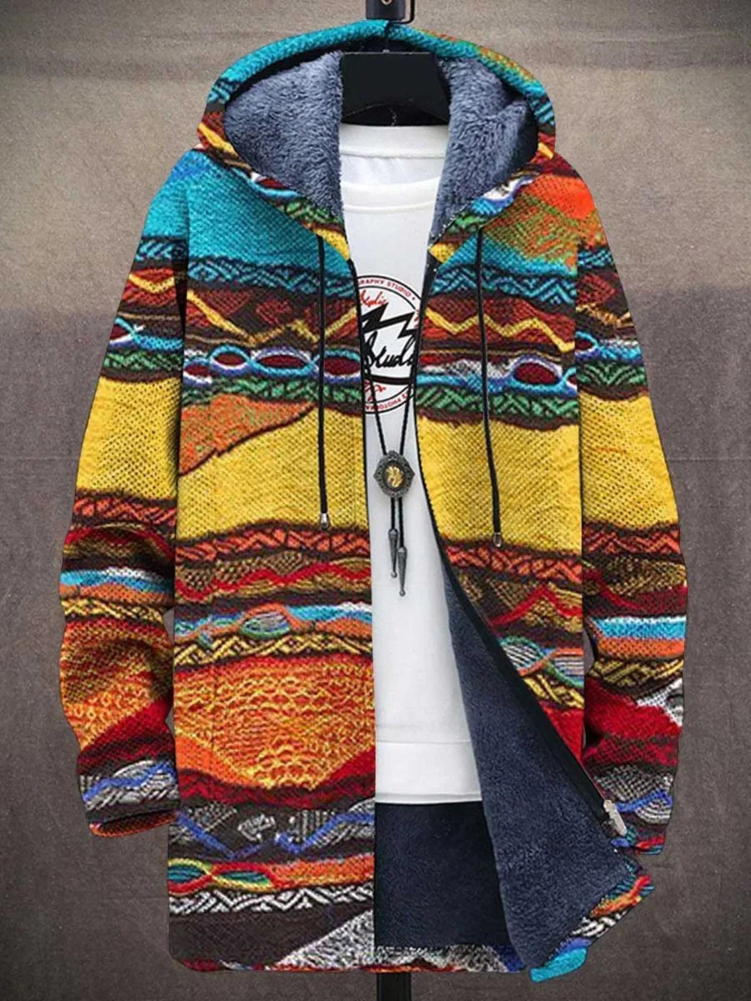 Bronte™ | Luxurious Fleece-Lined Artistic Hooded Jacket