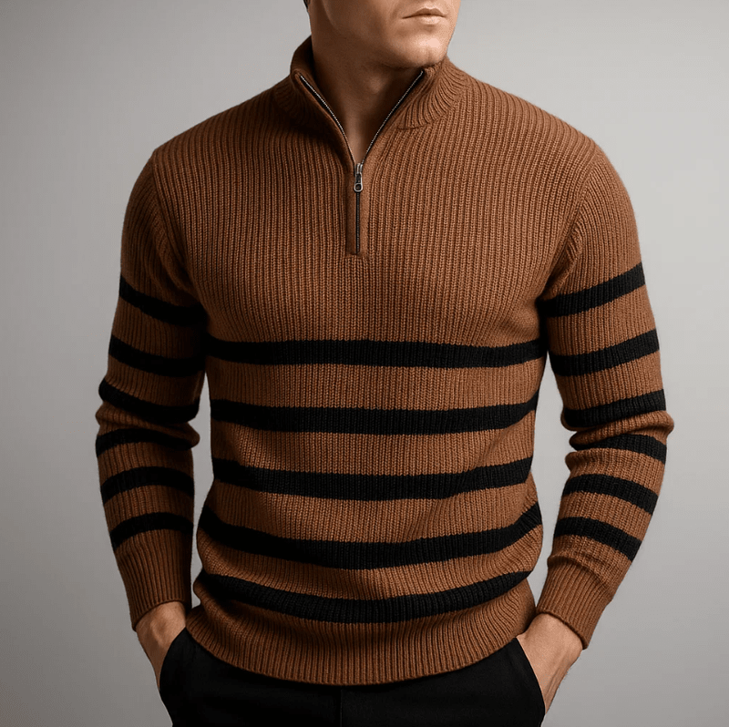 Striped Zip Jumper – Stylish and Comfortable Men's Jumper with a Sporty Look
