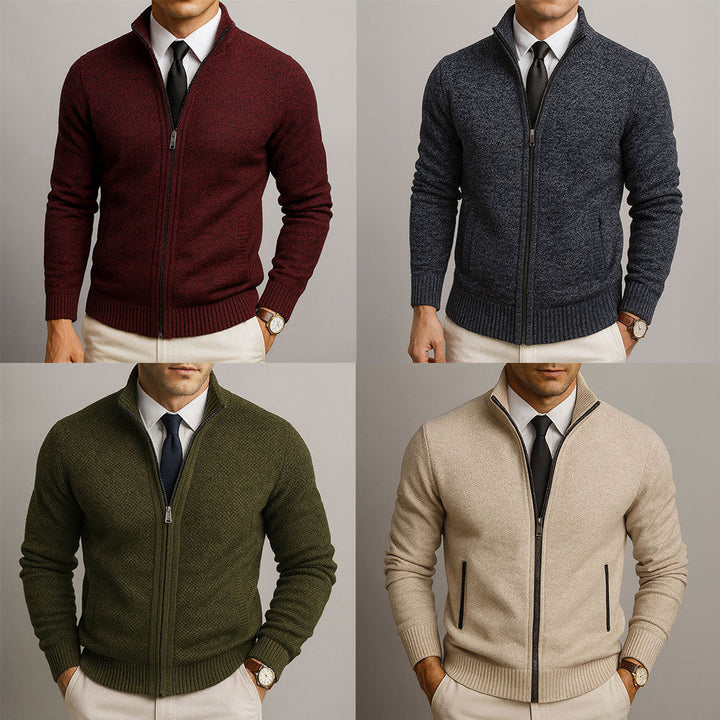 Adrien | Zip-Up Merino Wool Cardigan