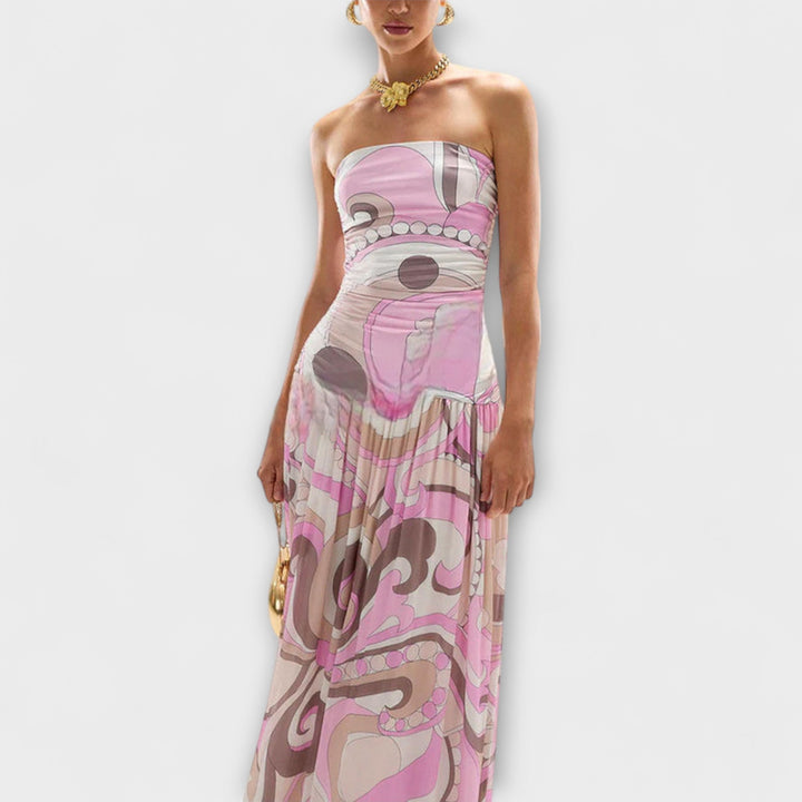 Tatum - Stunning Pastel Off-Shoulder Maxi Dress