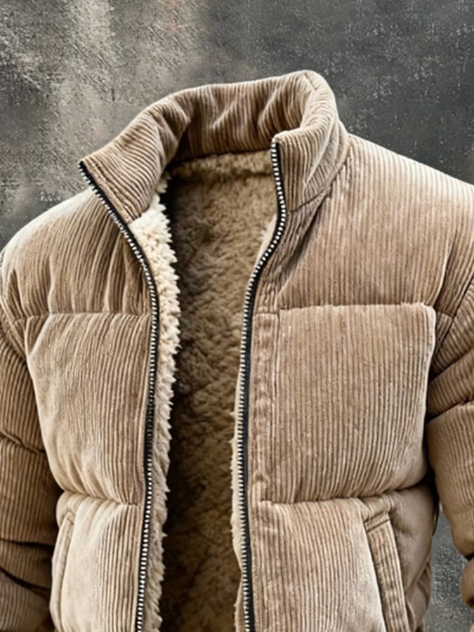 Men's Retro Warm Corduroy Outdoor Jacket Coat