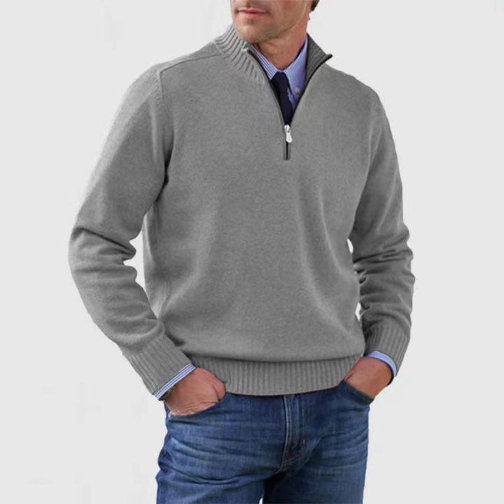Collarless Sweater – Soft, Warm & Stylish Ladies' Sweater with Zip for Comfort and Elegance