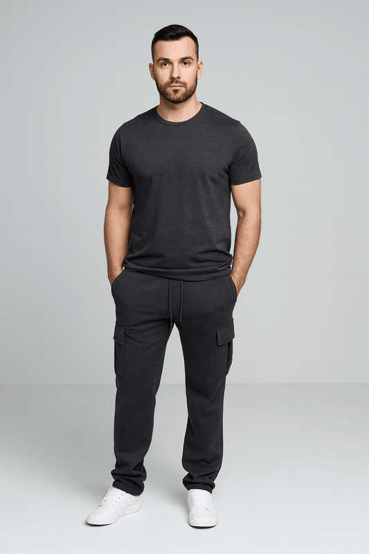 Loose Cargo Jogging Trousers for Men – Streetwear Training Trousers with Multiple Pockets and Drawstring