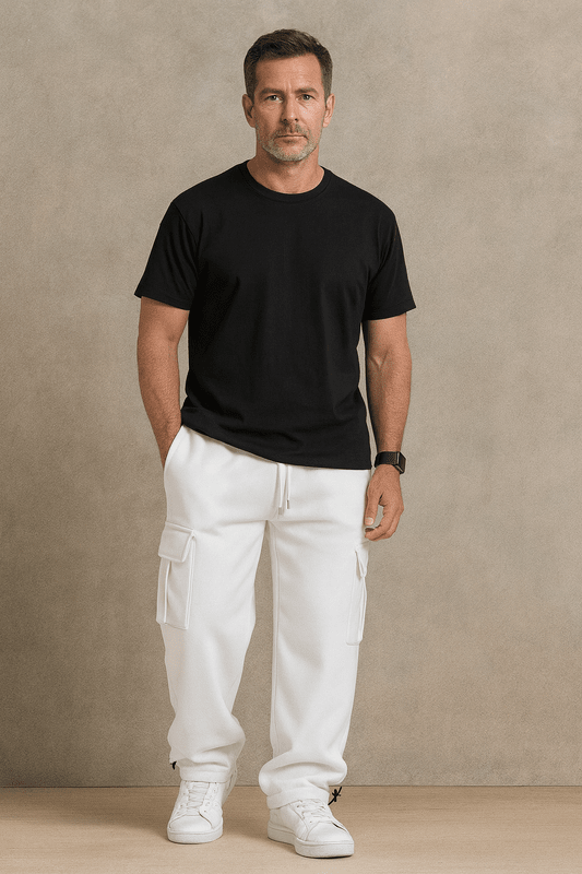 Loose Cargo Jogging Trousers for Men – Streetwear Training Trousers with Multiple Pockets and Drawstring