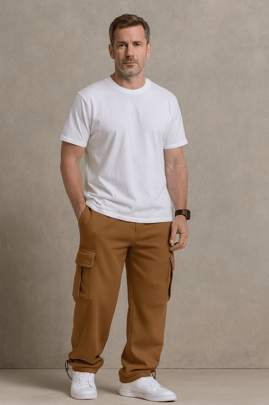 Loose Cargo Jogging Trousers for Men – Streetwear Training Trousers with Multiple Pockets and Drawstring