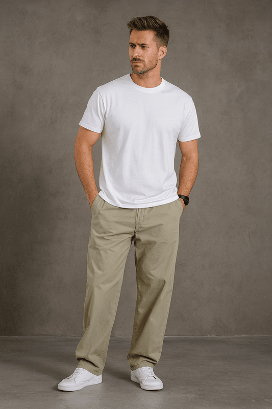 Men's Cotton Cargo Trousers – Lightweight Work and Walking Trousers for Spring, Summer & Autumn