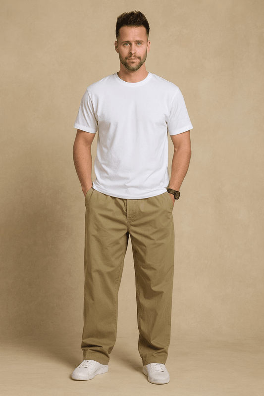 Men's Cotton Cargo Trousers – Lightweight Work and Walking Trousers for Spring, Summer & Autumn