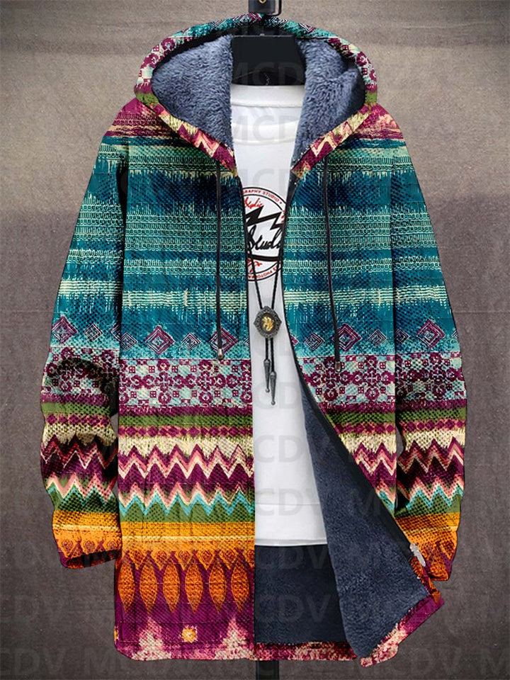 Jedda™ | Luxurious Fleece-Lined Artistic Hooded Jacket