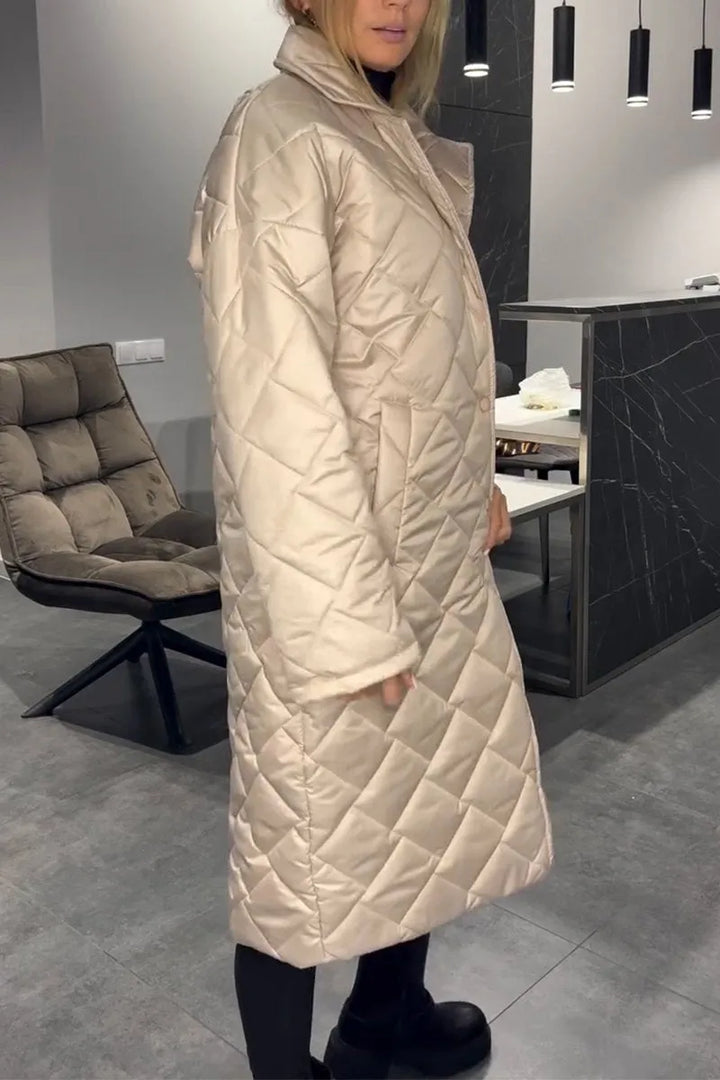 Ofira – Reversible Quilted Coat with Leopard Lining