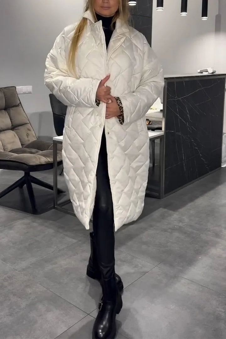 Ofira – Reversible Quilted Coat with Leopard Lining