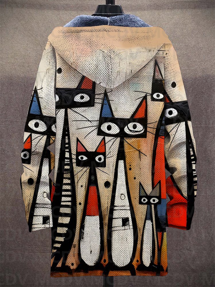 Kiara™ | Luxurious Fleece-Lined Artistic Hooded Jacket