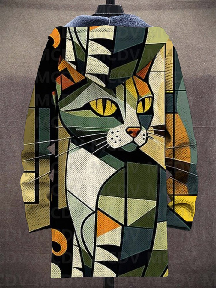 Lowanna™ | Luxurious Fleece-Lined Artistic Hooded Jacket