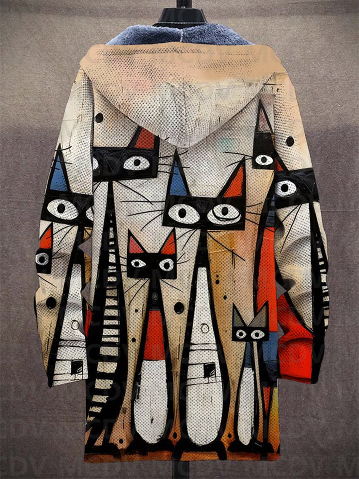 Lowanna™ | Luxurious Fleece-Lined Artistic Hooded Jacket