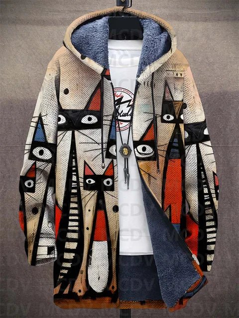 Lowanna™ | Luxurious Fleece-Lined Artistic Hooded Jacket