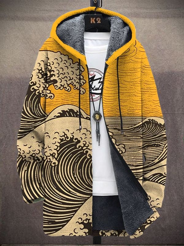 Nálha™ | Luxurious Fleece-Lined Artistic Hooded Jacket