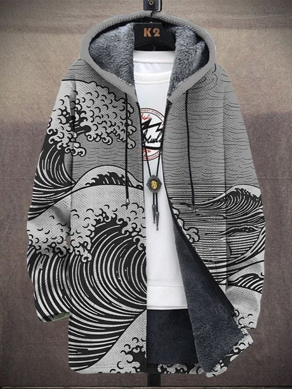 Nálha™ | Luxurious Fleece-Lined Artistic Hooded Jacket