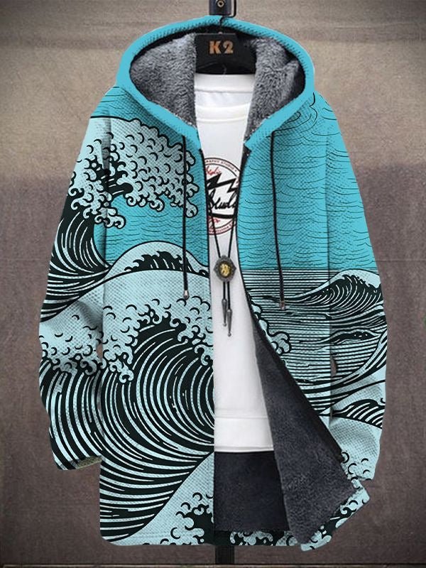 Nálha™ | Luxurious Fleece-Lined Artistic Hooded Jacket