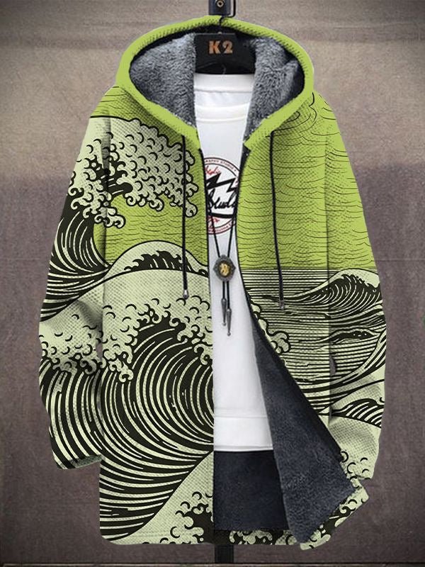 Nálha™ | Luxurious Fleece-Lined Artistic Hooded Jacket