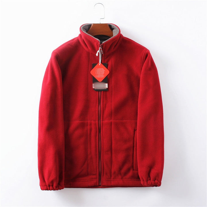 Ultimate Warm Polyester Fleece Jacket – Windproof Unisex Winter Jacket with Stand-Up Collar