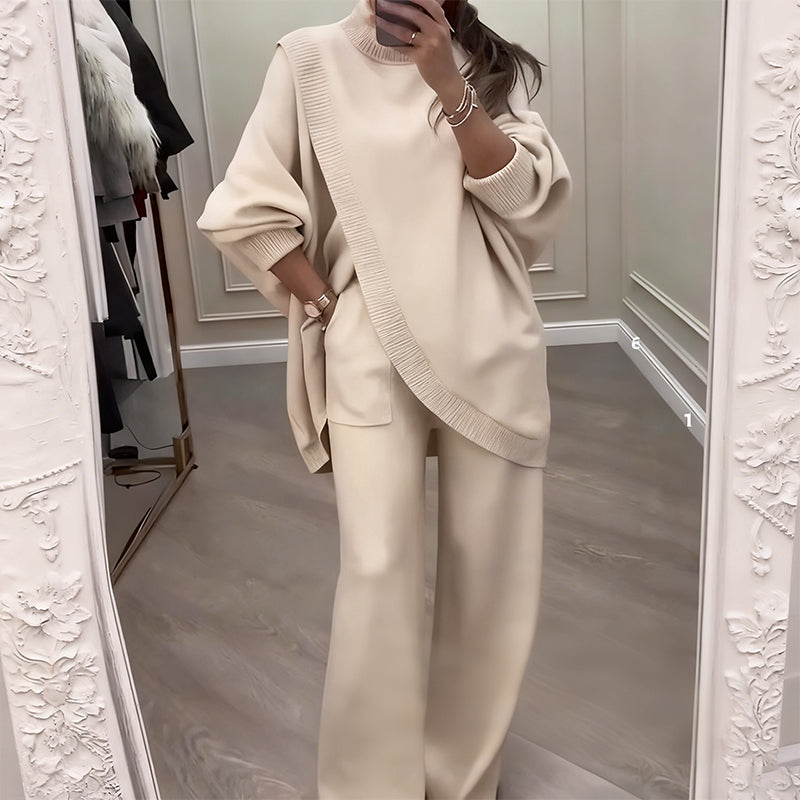 Asymmetrical Knit Two-Piece Set